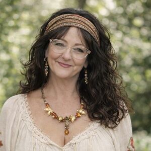 925  Baroque Freshwater Pearl & Amber Crystal Necklace 925 Tag Artisan Beaded